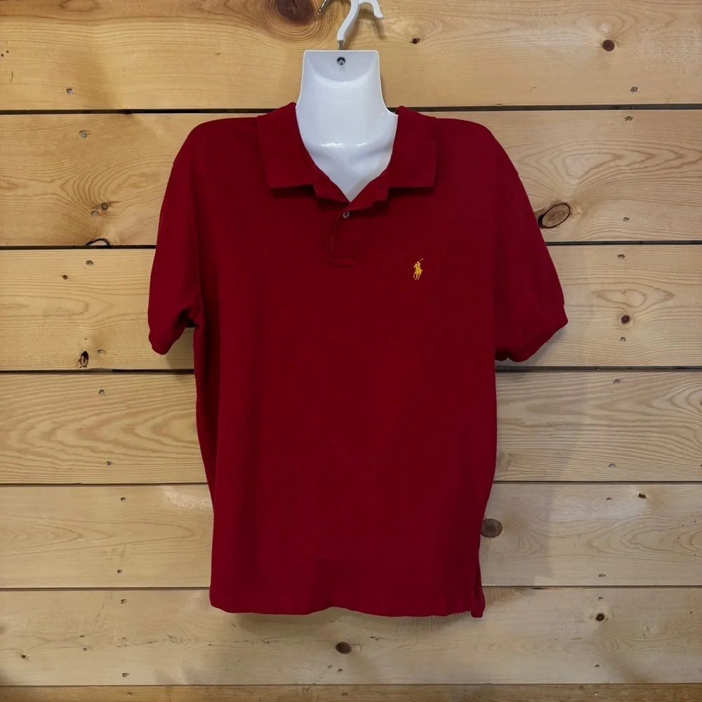 Polo Ralph Lauren Men’s Red Cotton Short Sleeve Polo Shirt Size L